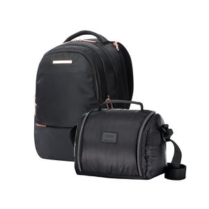 Kit mochila ejecutiva mujer + portameriendas Black